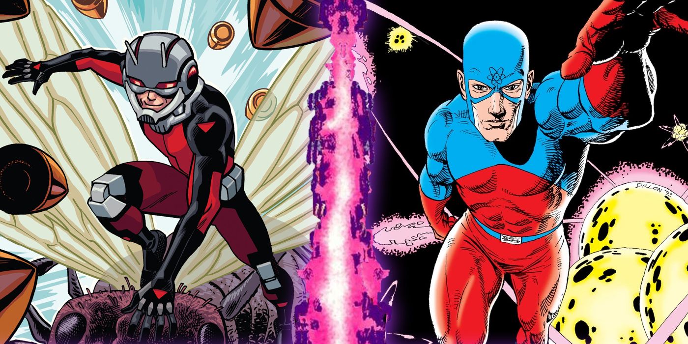 Ant-Man and The Atom separated by the Marvel vs DC border