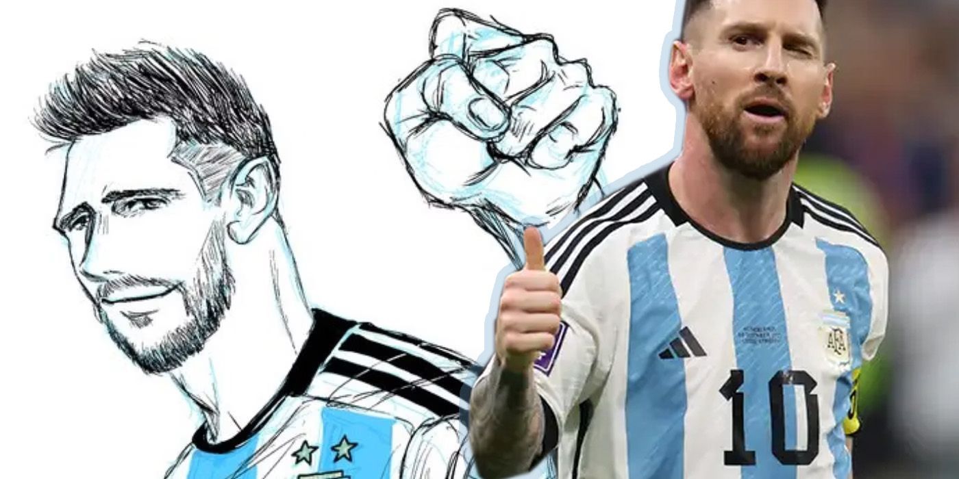 Drawing Messi Celebration  Lionel Messi Barcelona PNG Image  Transparent  PNG Free Download on SeekPNG