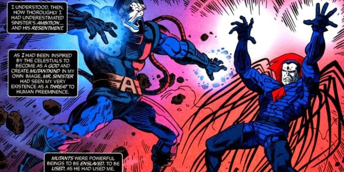 Apocalypse attacks Mr. Sinister from Marvel Comics