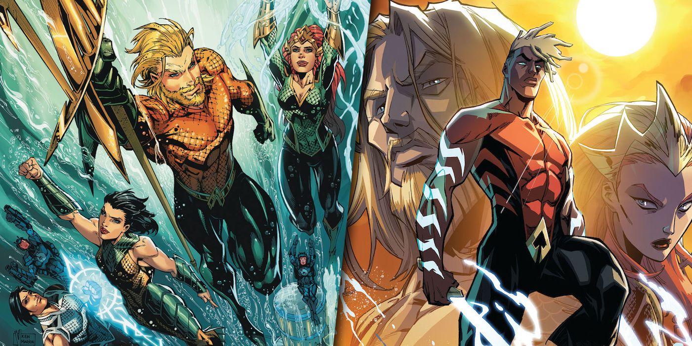Aquaman's family with Jackson Hyde as Aqualad split image