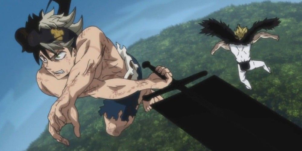 Asta lands the finishing blow on Ladros in Black Clover