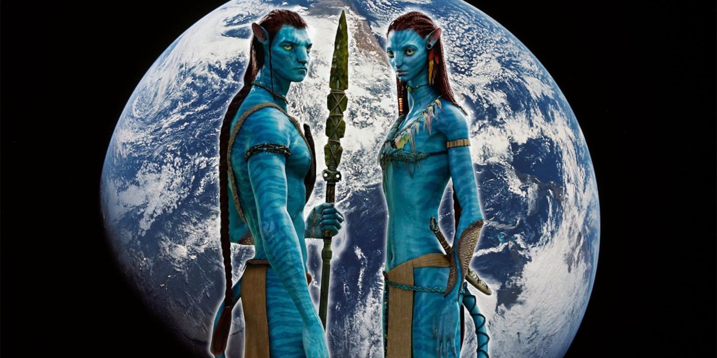 Avatar characters over Earth