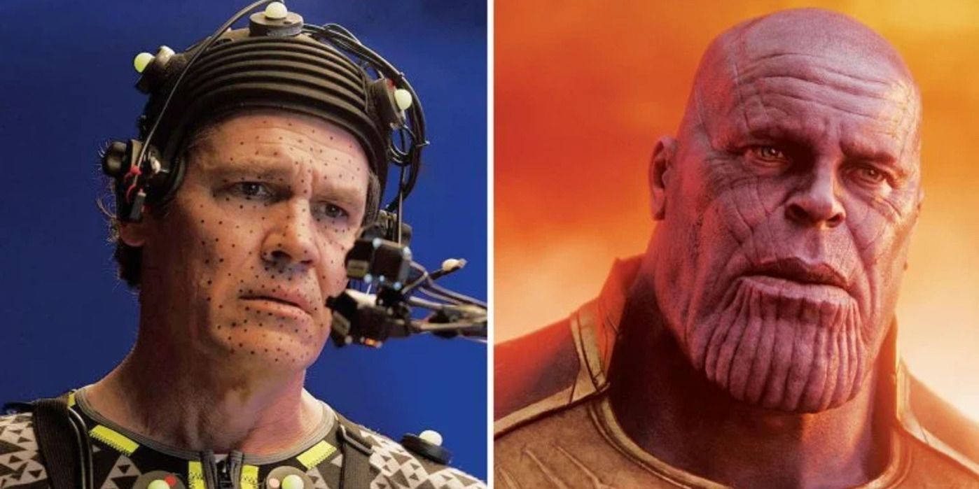 Josh Brolin in the mocap suit as Thanos for Avengers