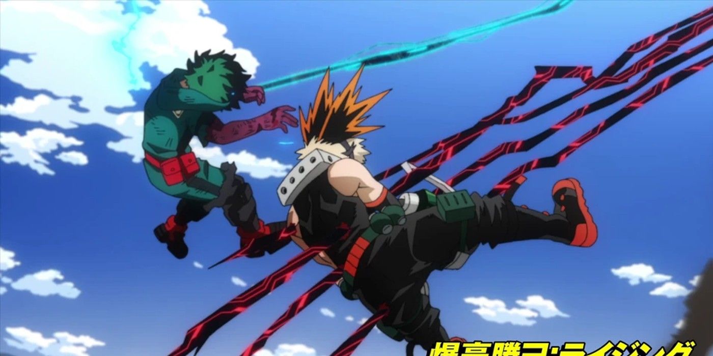 Bakugo empalado por Shigaraki en My Hero Academia.