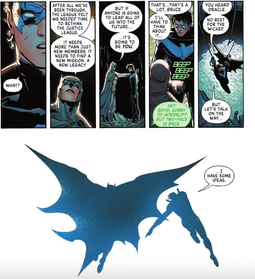 Batman entrusts Nightwing with leading the next Justice League