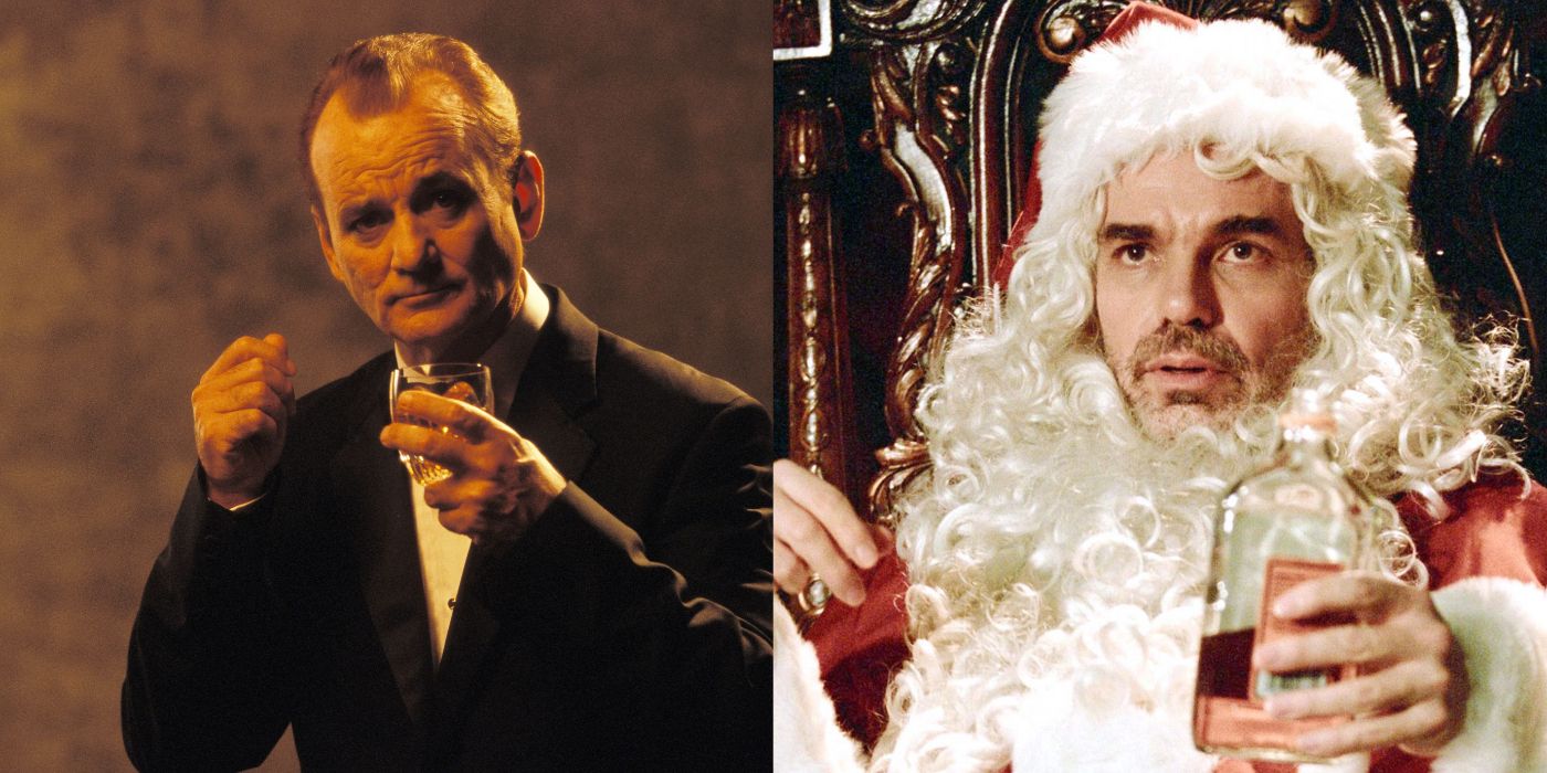 An image of Bill Murray in Lost in Translation next to an image of Billy Bob Thornton in Bad Santa.