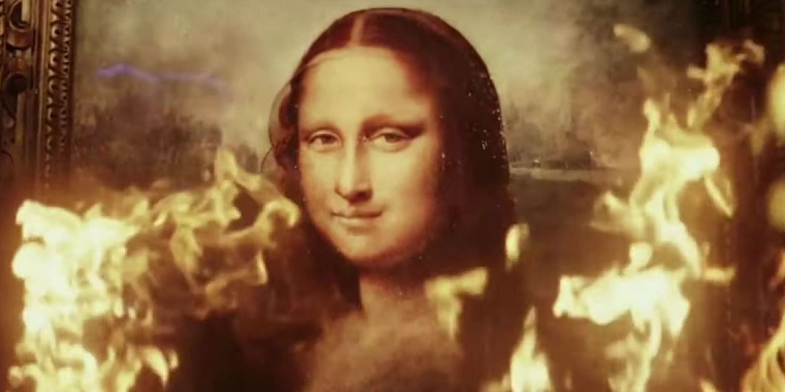 Burning-Mona Lisa-glass-onion
