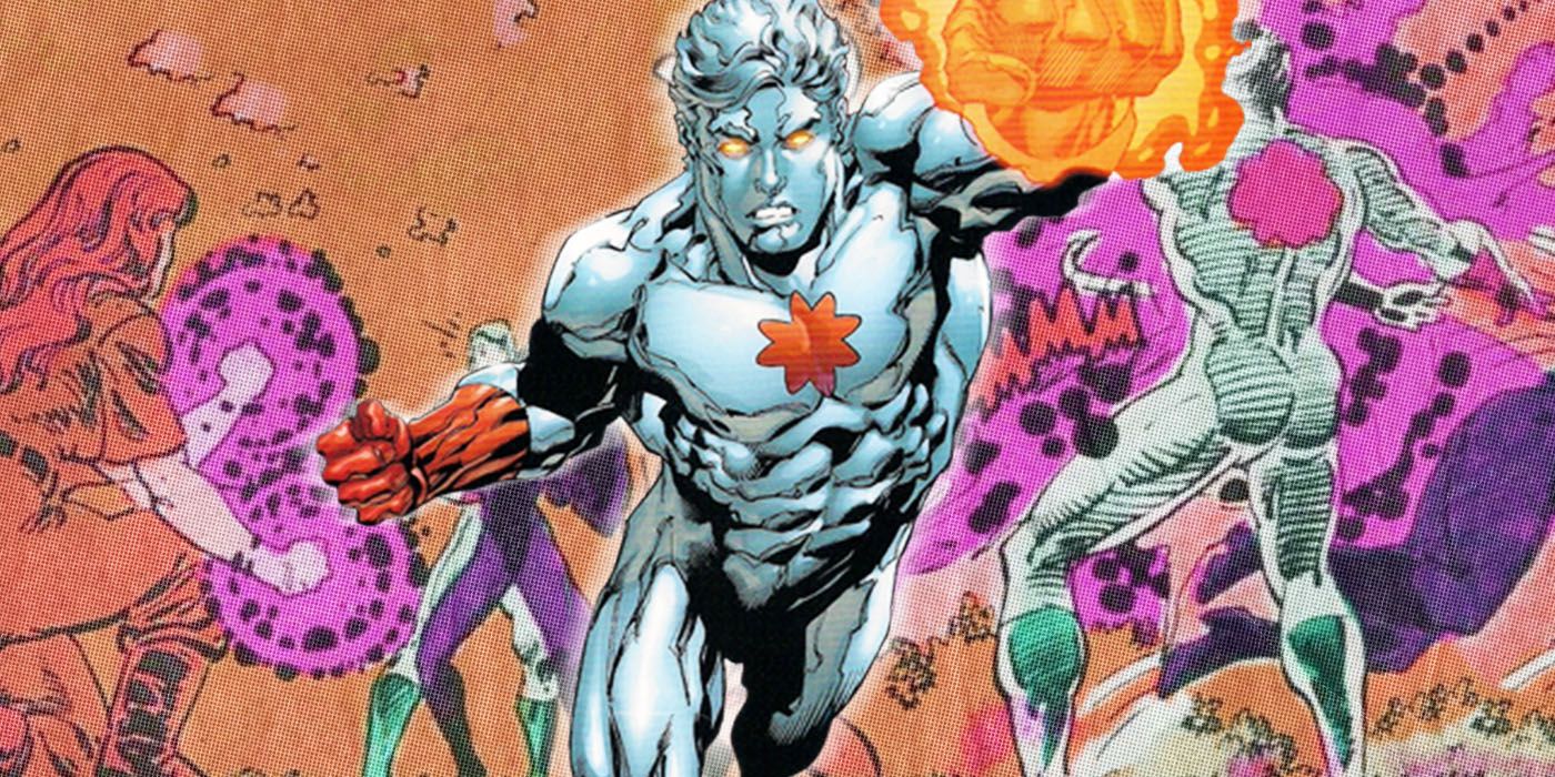 An image of Captain Atom powering up in DC Comics