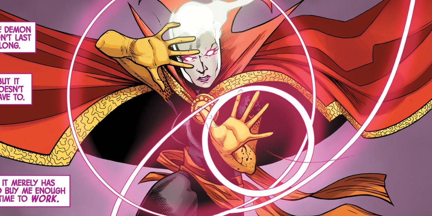 Clea Strange casting a spell in Strange comics