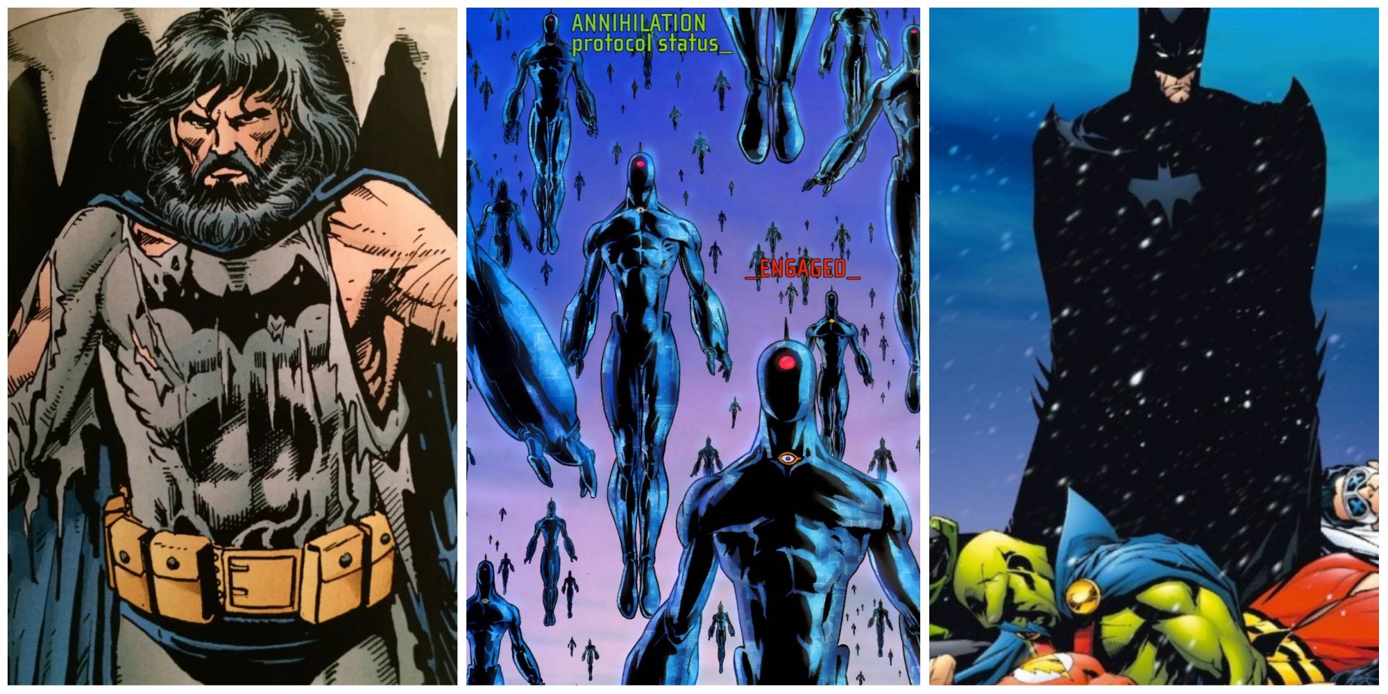 Split image Batman on Venom Brother Eye Tower of Babel