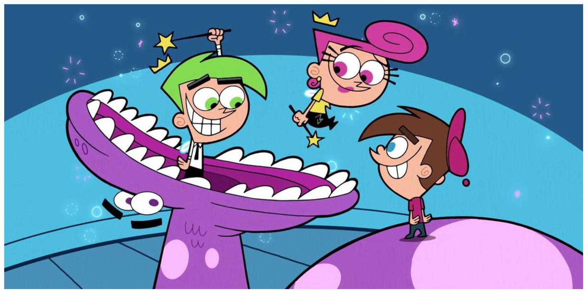 Cosmo and Wanda grant Timmy a wish in The Fairly Oddparents.