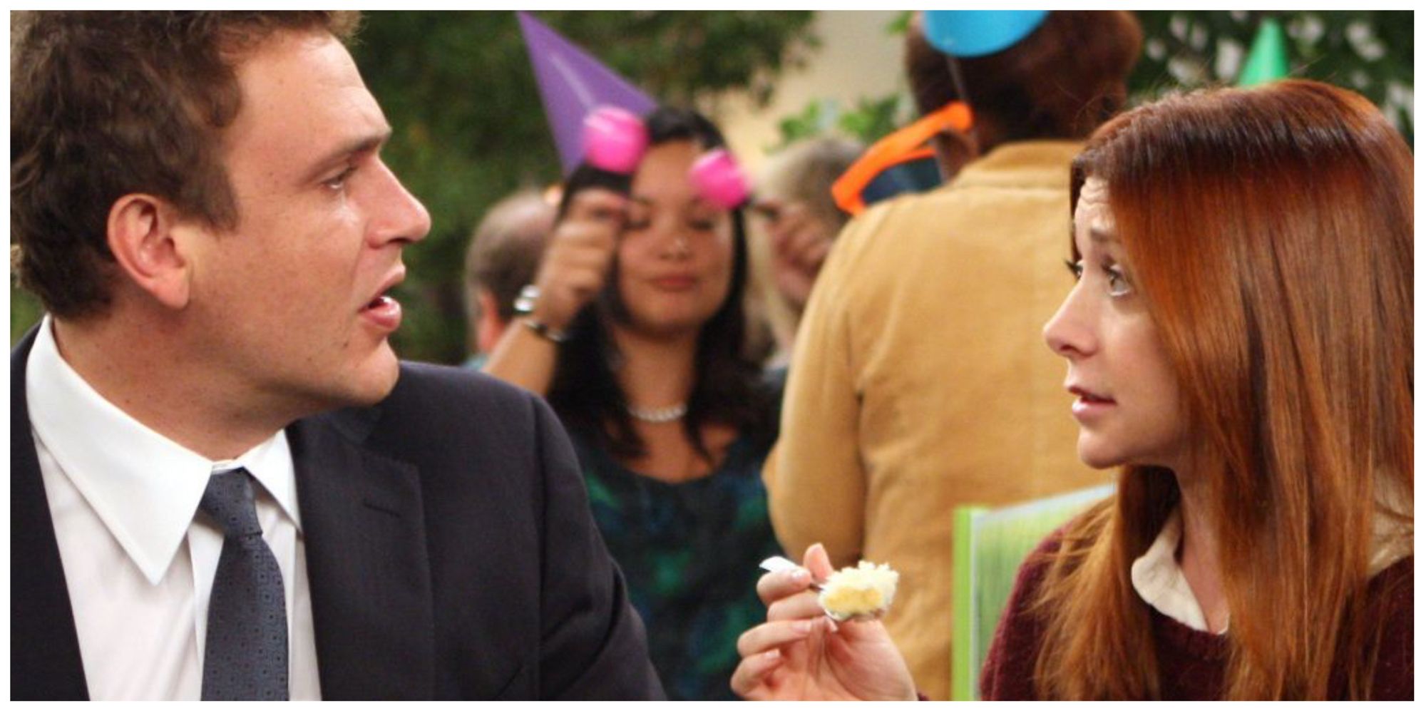 Lily feeding Marshall cake in How I Met Your Mother.