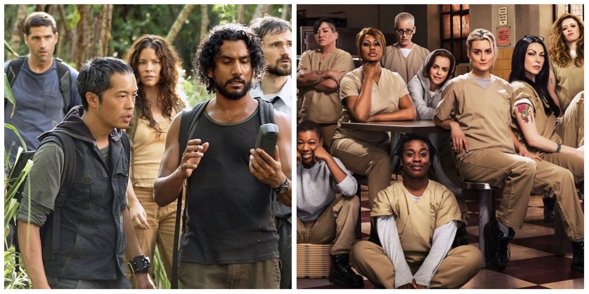 Split image of Lost and Orange is the New Black