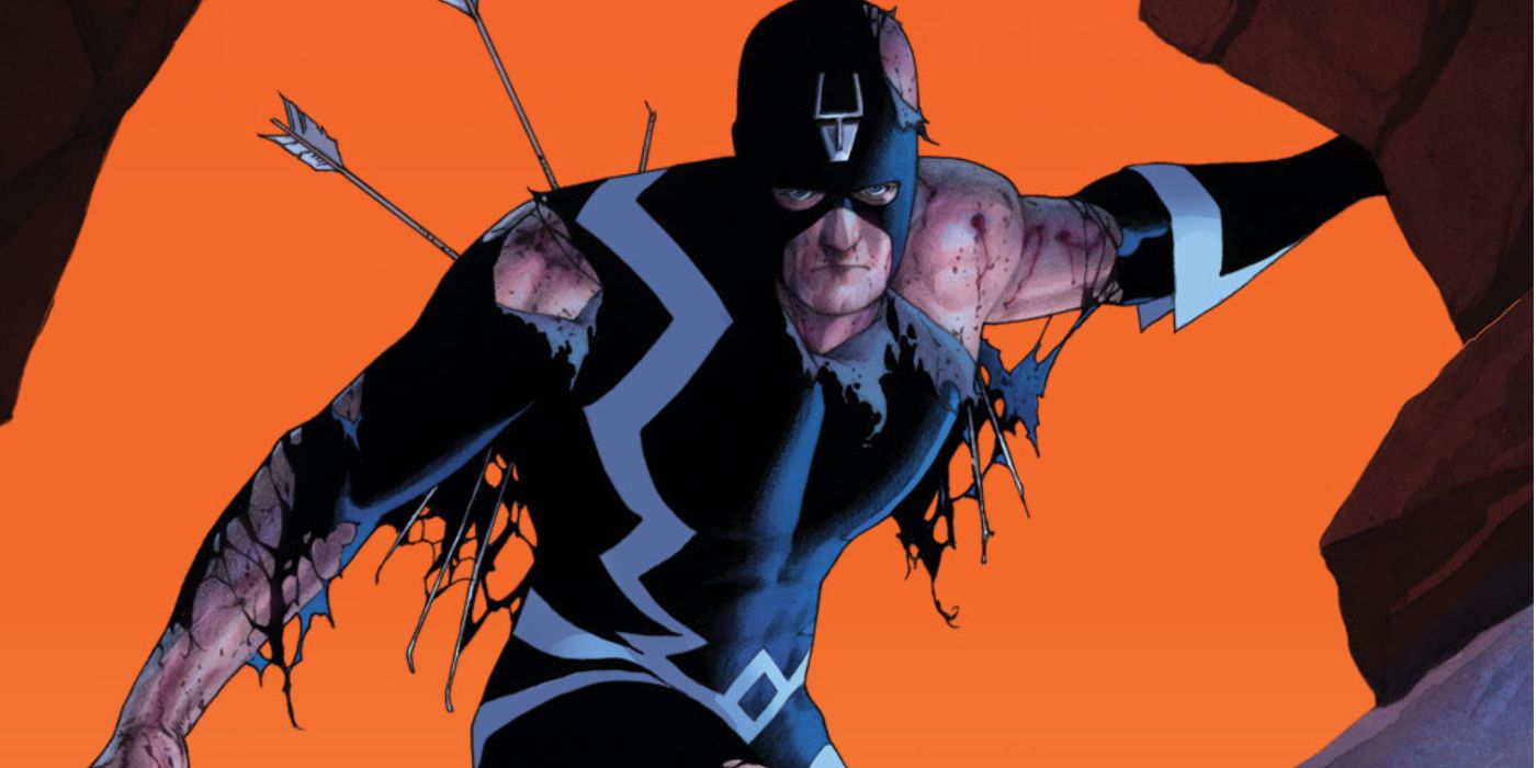 Marvel Comics' Black Bolt with battle damage