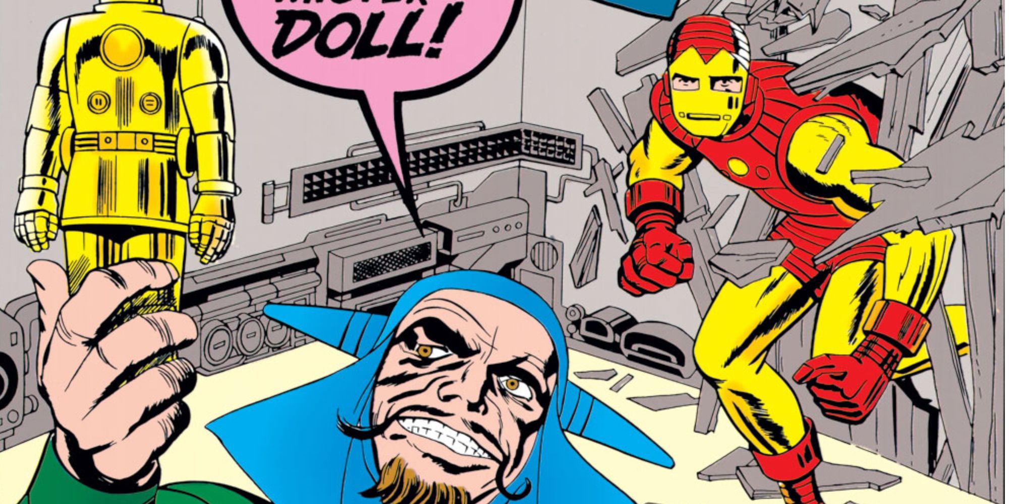The cover of Tales of Suspense #48, featuring Iron Man and Mr.  Doll from Marvel COMics