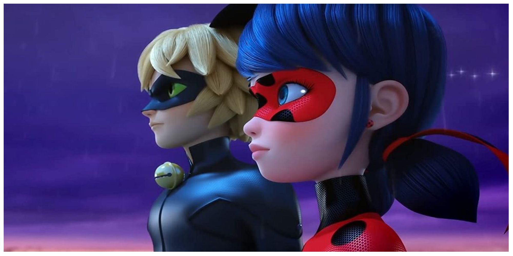 Marinette and Adrien as Cat Noir and Ladybug in Miraculous 