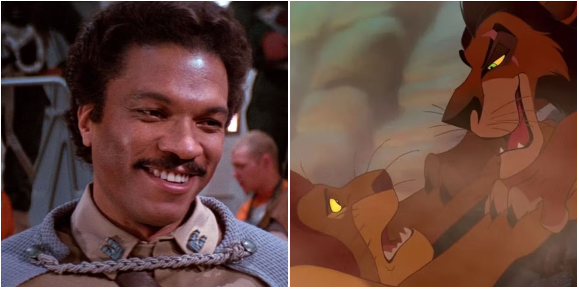 Lando in Star Wars; Scar and Mufasa in The Lion King