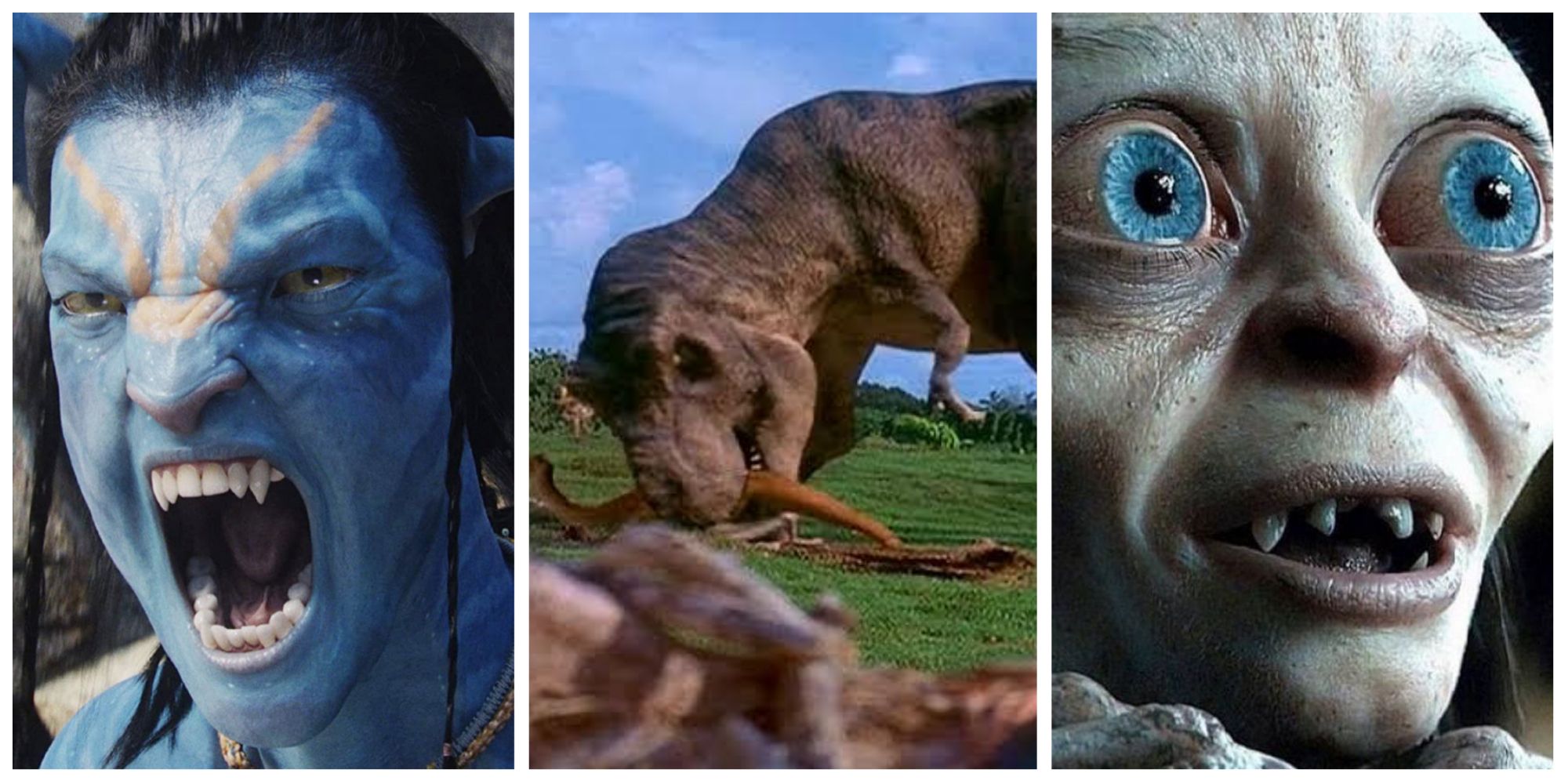 Collage of avatar, jurassic park, lord of the rings