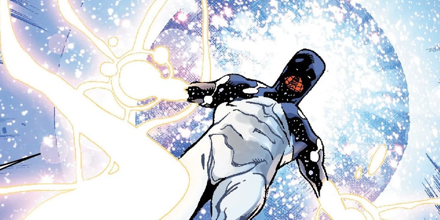 Cosmic Spider-Man using his powers as Captain Universe.