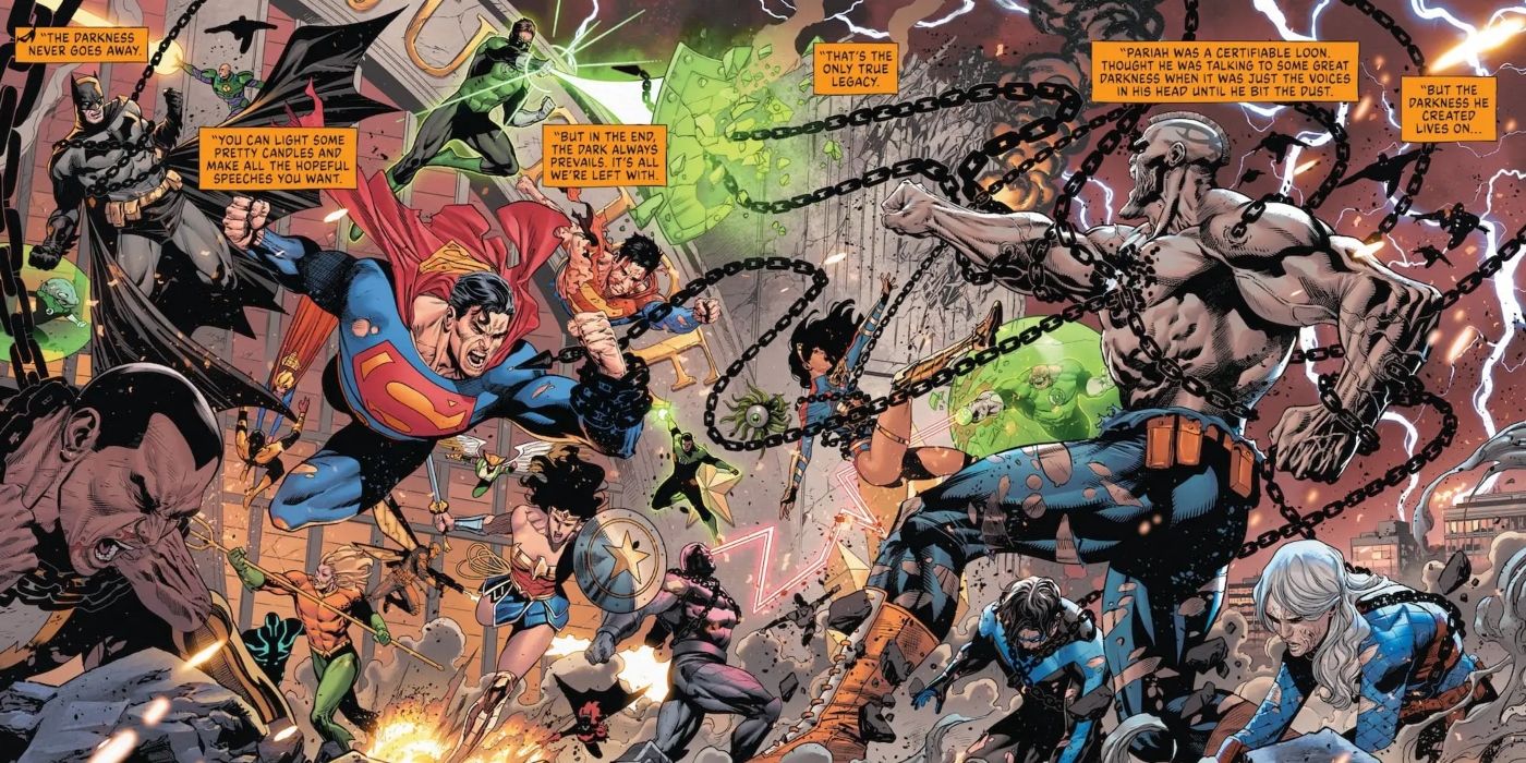 Superman leads the Justice League into combat against the Dark Multiverse in DC Comics