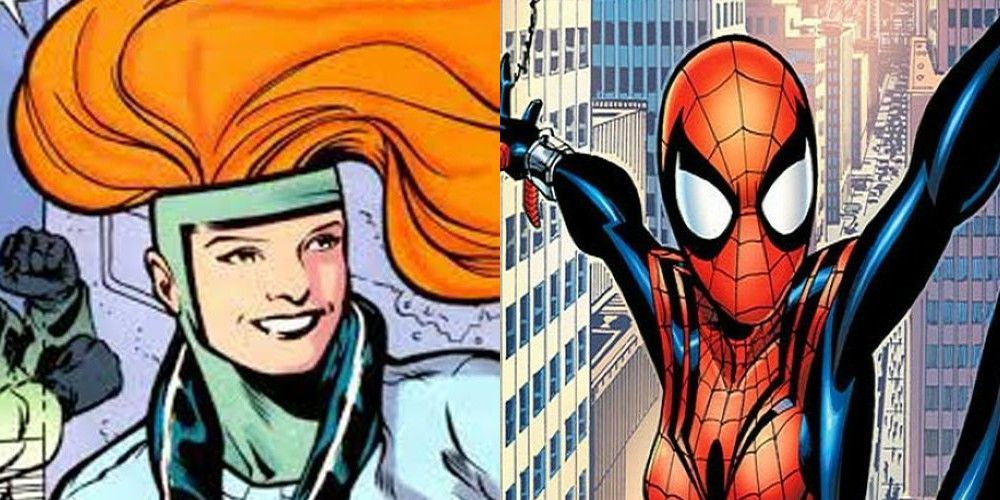 A split image of DC's Spider Girl and Marvel's Spider Girl