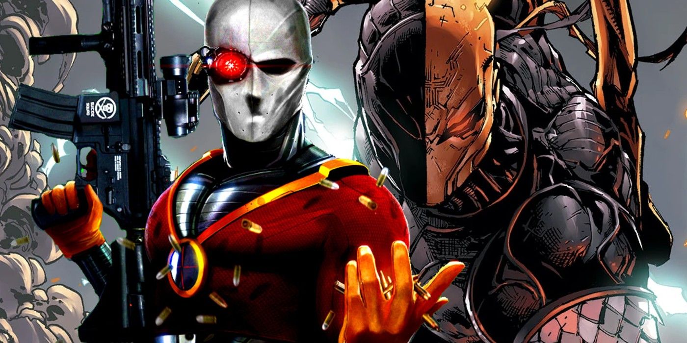 Deadshot lets the bullets rain and Deathstroke attacks