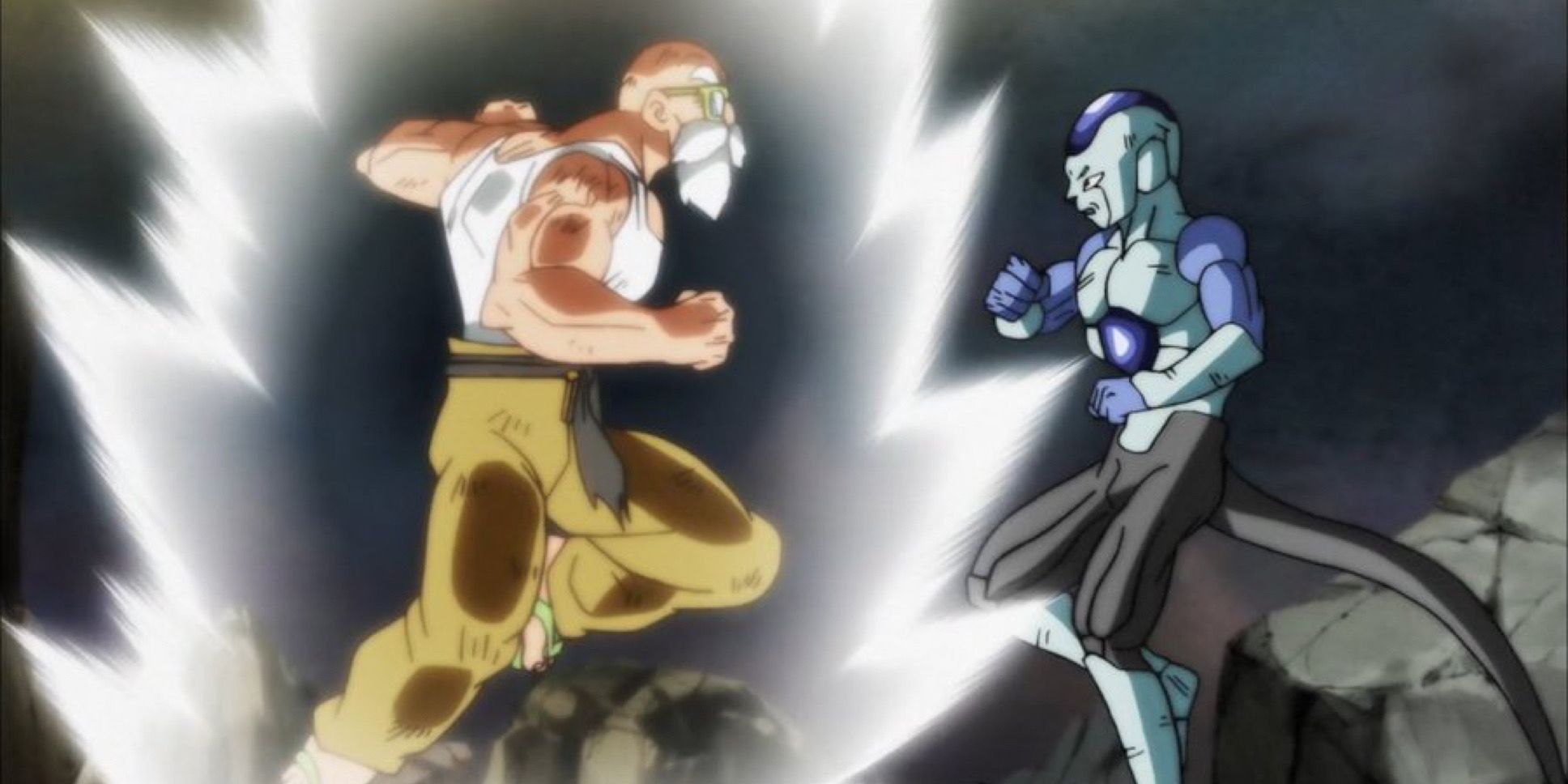 Master Roshi faces Frost in Dragon Ball Super.