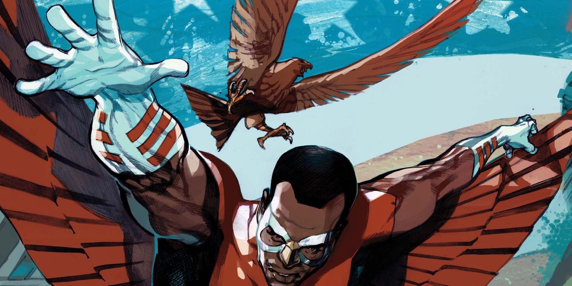 Falcon, Sam Wilson, and his partner Redwing