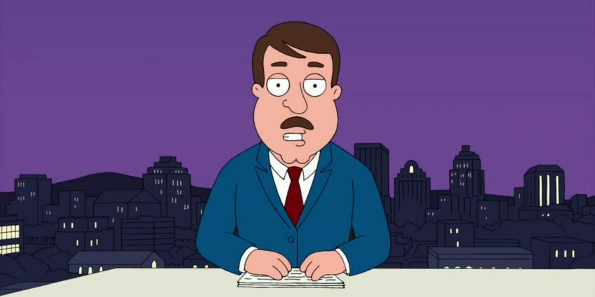 Quahog news anchor Tom Tucker from Family Guy