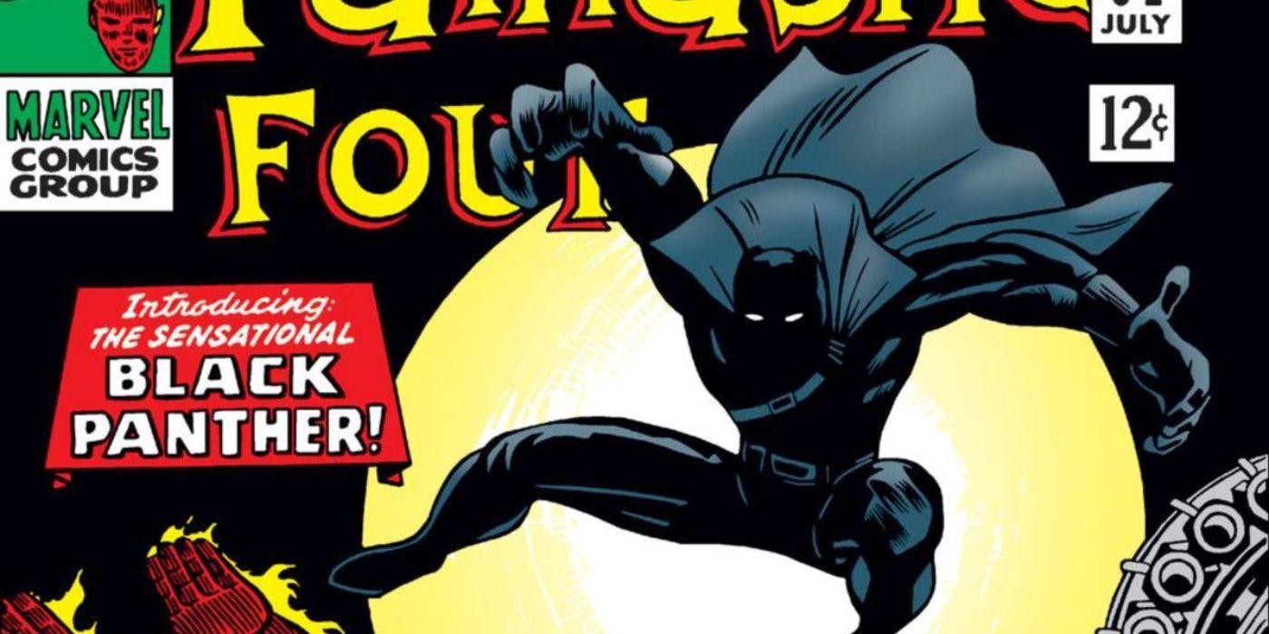 Black Panther's first appearance on the cover of Fantastic Four #52 in Marvel Comics