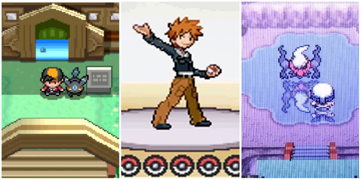 split image of screenshots from older generation Pokemon games