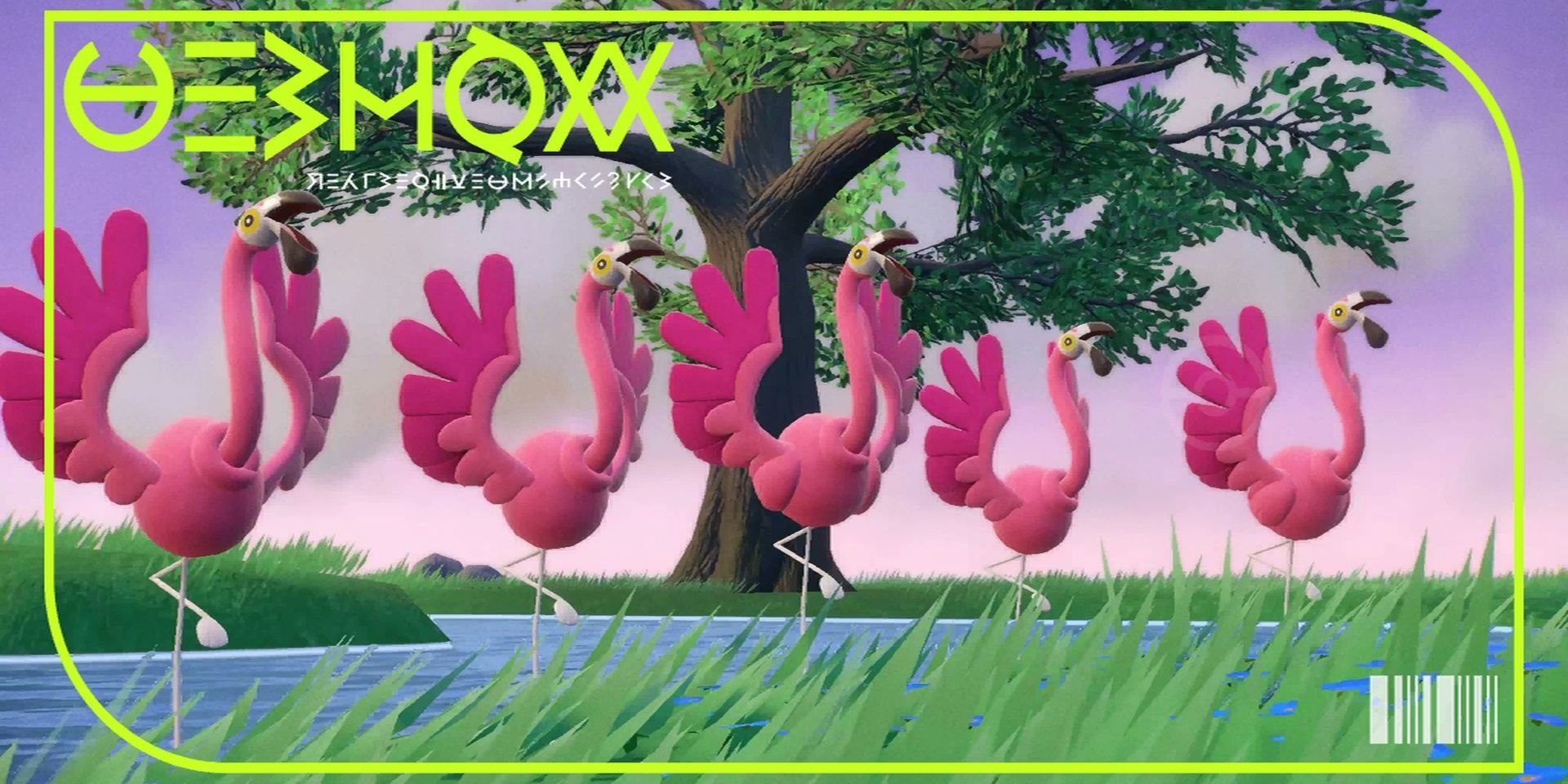Flamigo's Pokedex entry in Pokemon Scarlet & Violet shows five Flamigo standing in a row.