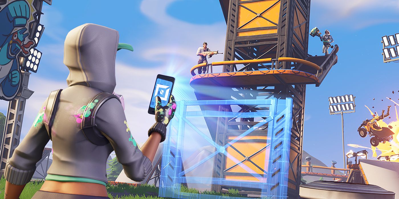 A Fortnite promotional image showing several players in Creative Mode.