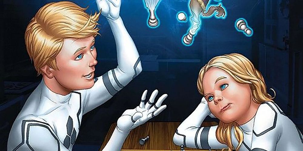 Franklin and Valeria Richards playing a game