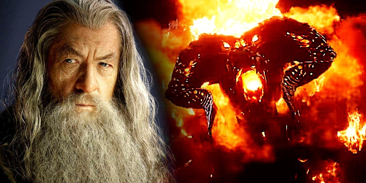 Gandalf in front of the Balrog 