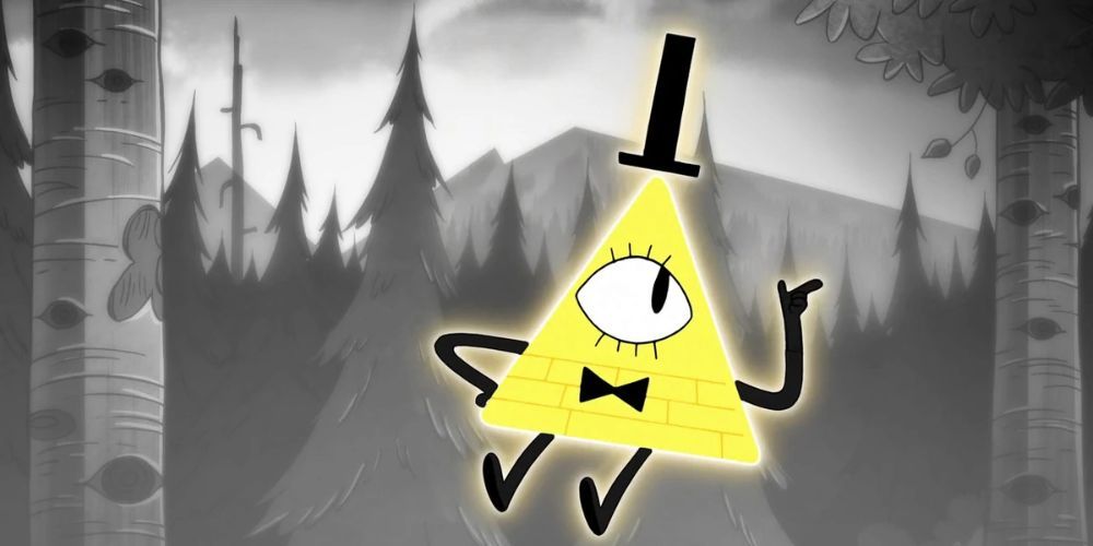 Bill Cipher flutua no ar em Gravity Falls