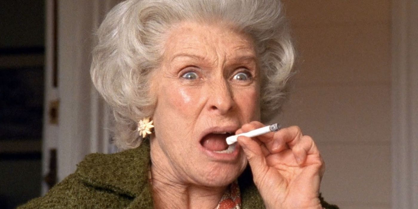 Ida Welker smoking a cigarette in Malcolm in the Middle
