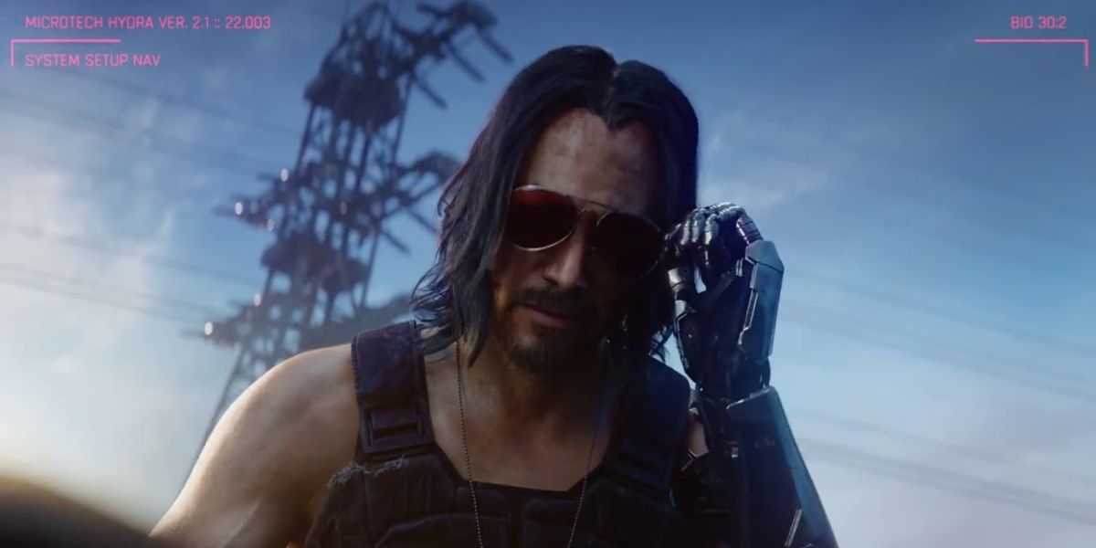 Johnny Silverhand acordando V em Cyberpunk 2077