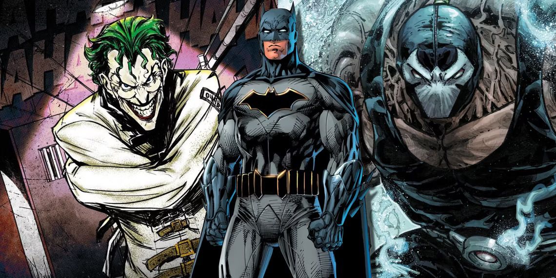 An art image showing Joker, Batman and Bane