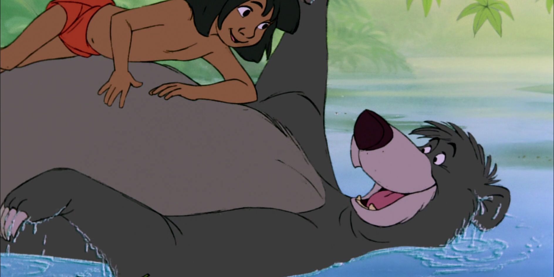 The Jungle Book Mowgli and Baloo on the river