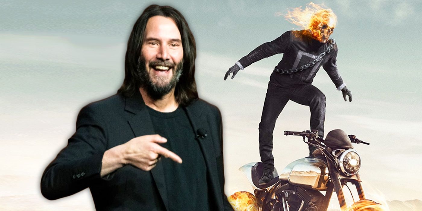Keanu Reeves pointing at Ghost Rider art from Rahal Nejraoui.