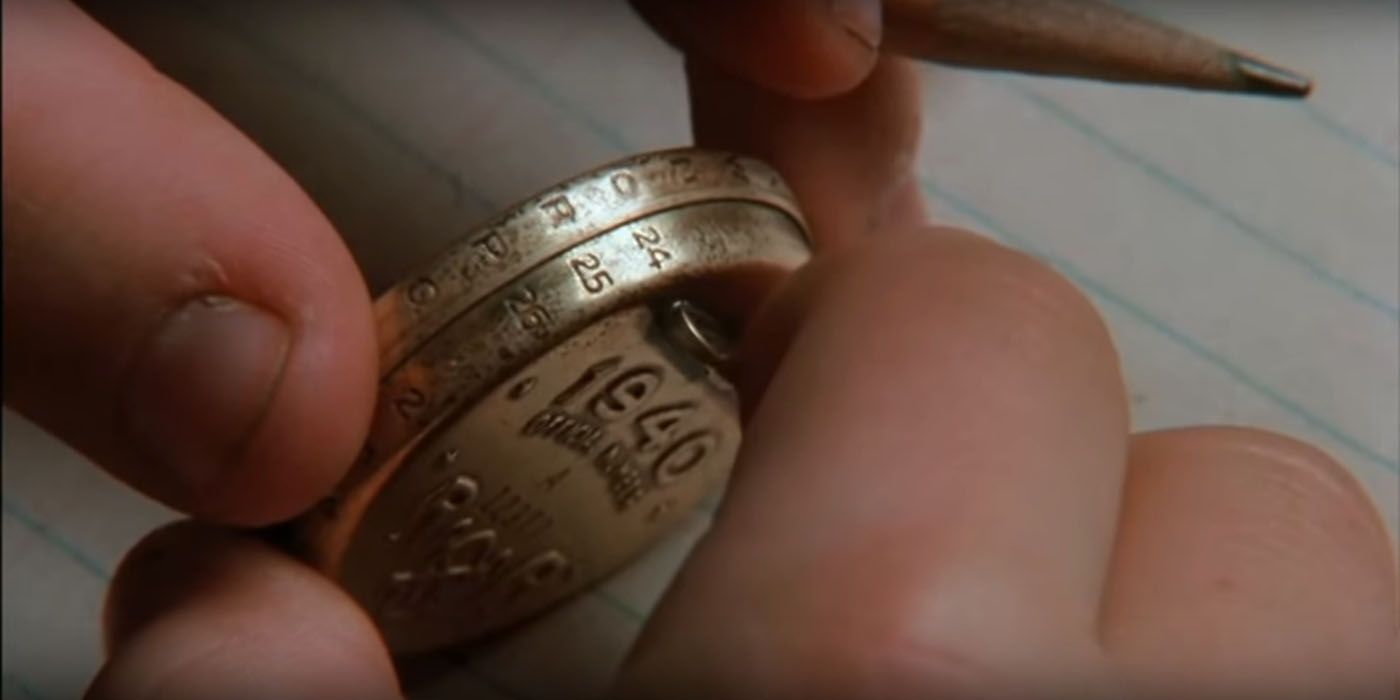 Ralphie's Little Orphan Annie decoder pin from A Christmas Story