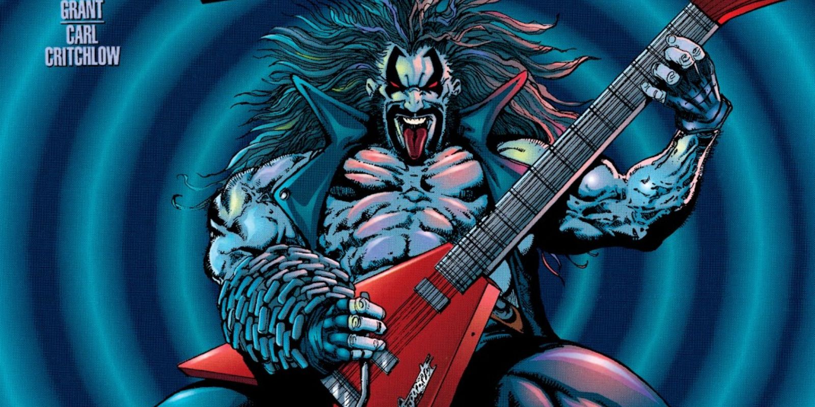 Lobo tocando violão na DC Comics