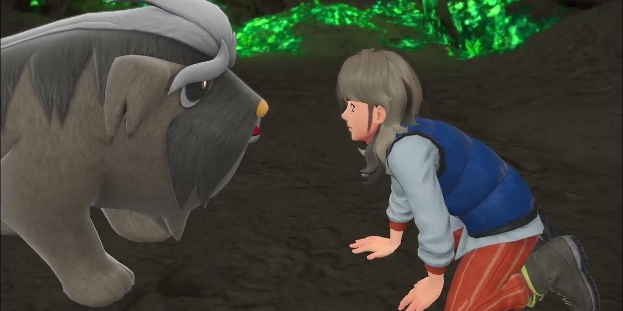 Mabosstiff e Arven conversando em Pokémon Scarlet & Violet
