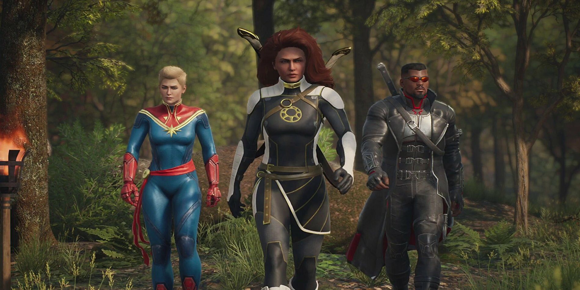 Marvel's Midnight Suns - Captain Marvel, Blade, and The Hunter