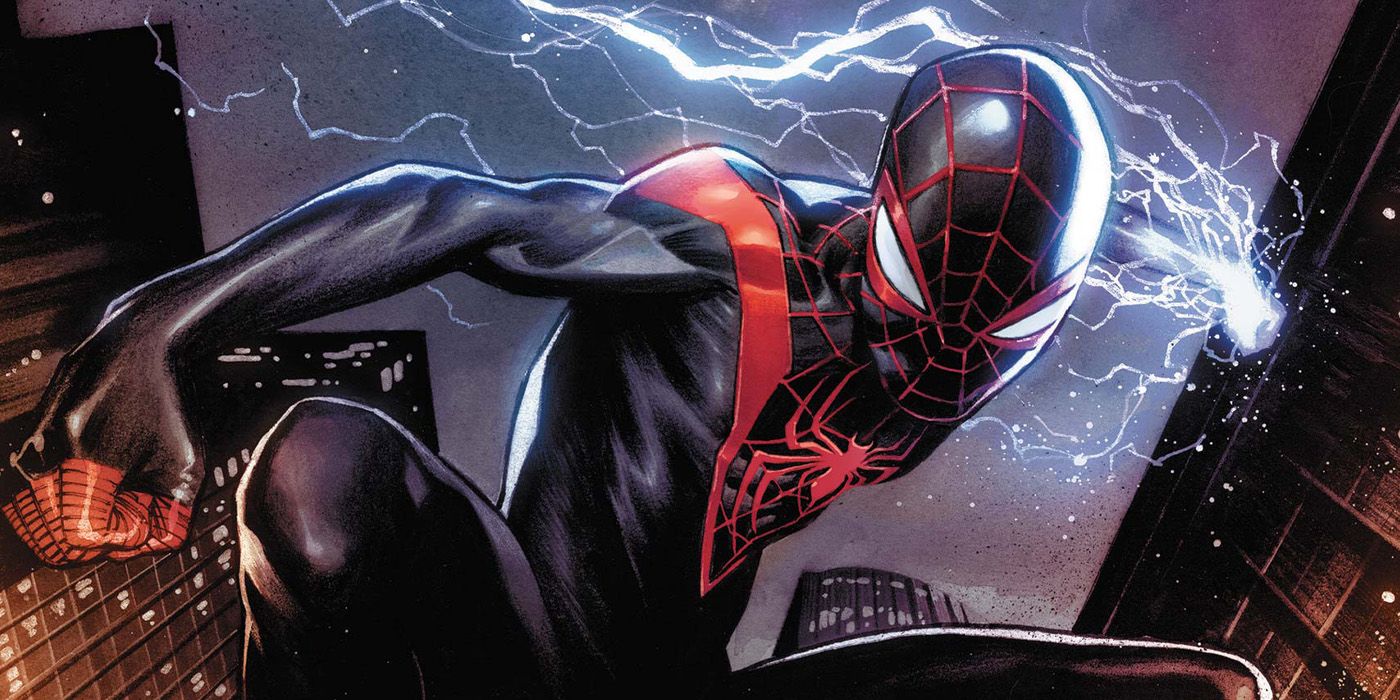 Miles Morales charging his fist as the Ultimate Spider-Man