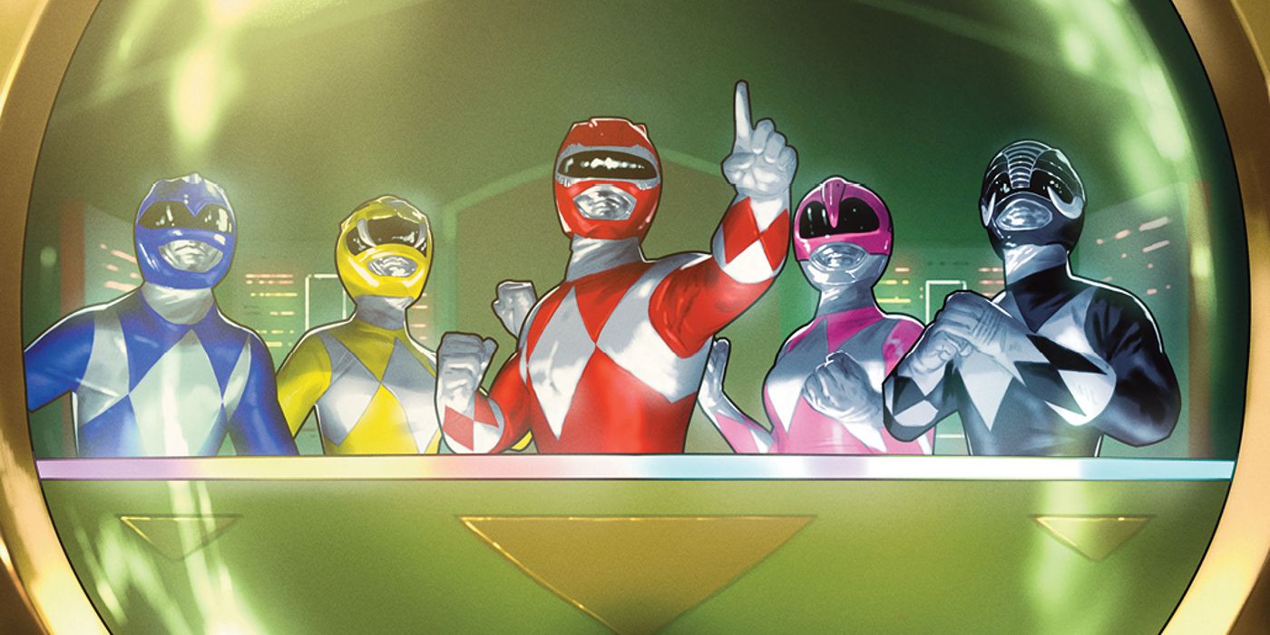 Mighty Morphin Power Rangers #103 cover showing the Rangers inside Megazord.