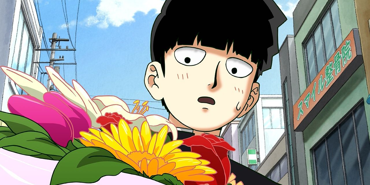 Mob Psycho 100 Mob, nešantis gėles