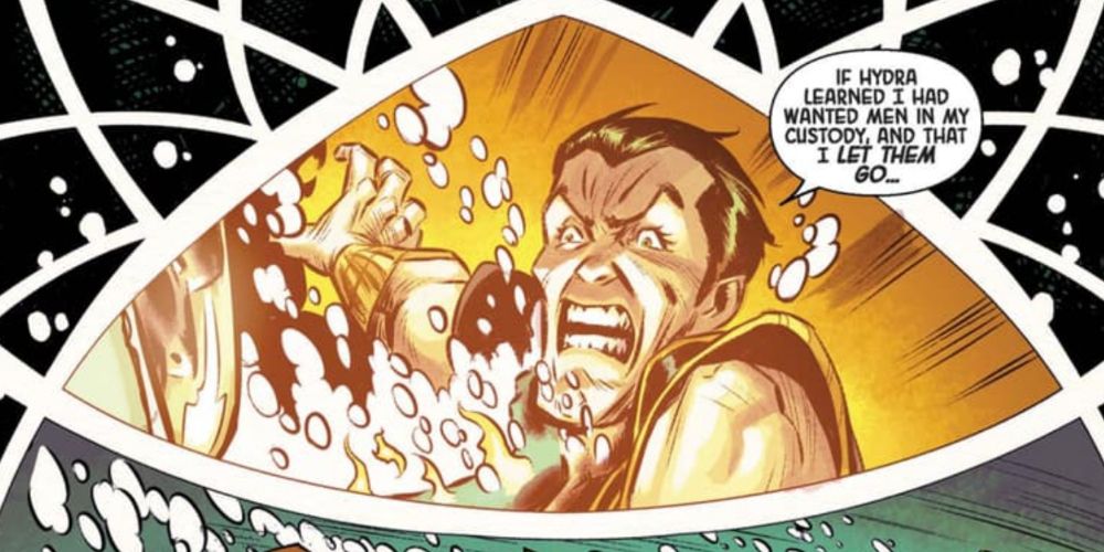 Namor cowers after learning of an impending HYDRA attack in Secret Empire