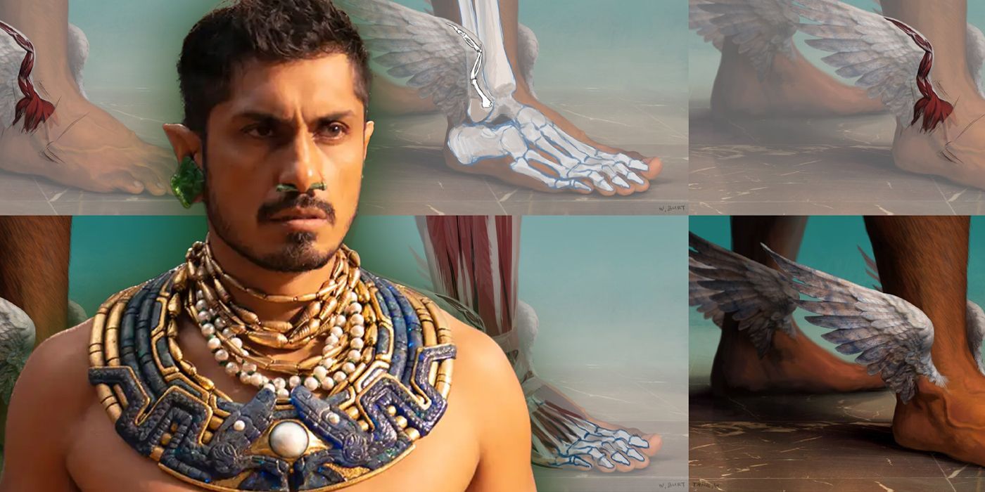 Black Panther: Wakanda Forever concept art for Namor's winged feet